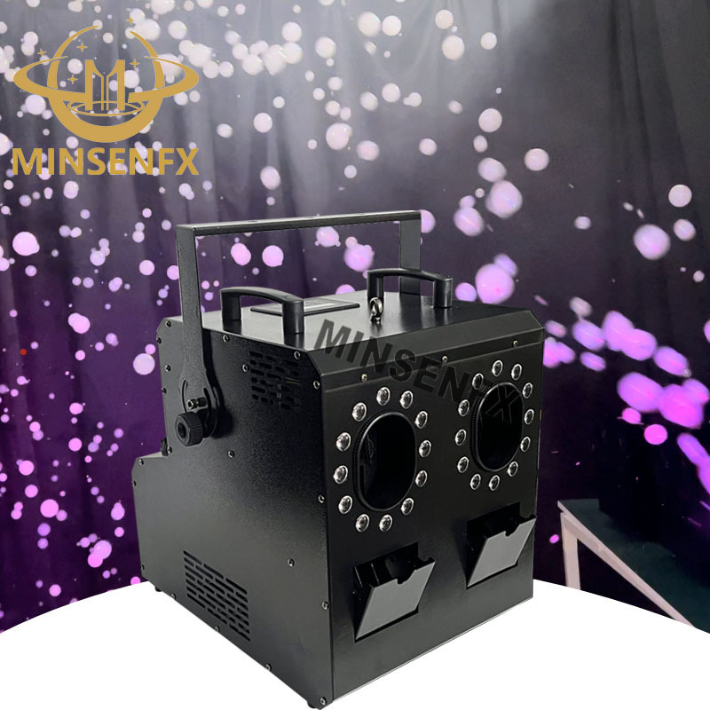 MINSENFX 1500W 2 head rgbw 4in1 led color DMX Remote Control bubble smoke fog bubble machine for outdoor wedding party stage