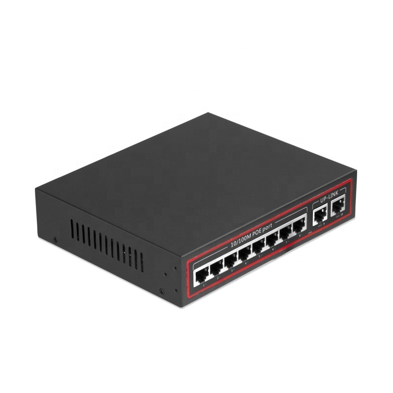 Industrial  8 Port 100M POE Switch + 2 Port 100M Network POE Network Switch