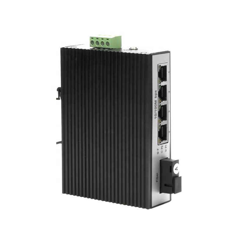 1 10/1000M Fiber Port Ethernet Switch DIN Rail Industrial Poe Switch Manufacturer's price Industrial Model 4 10/100M RJ45 Port