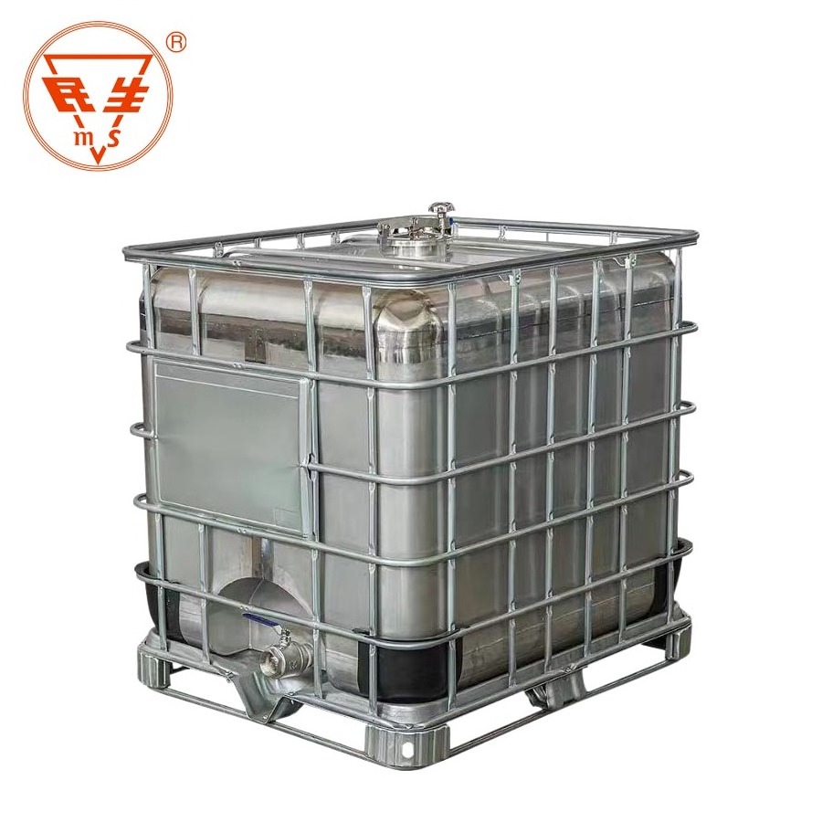 1000L 275 Gallon stainless steel water ibc tote tank