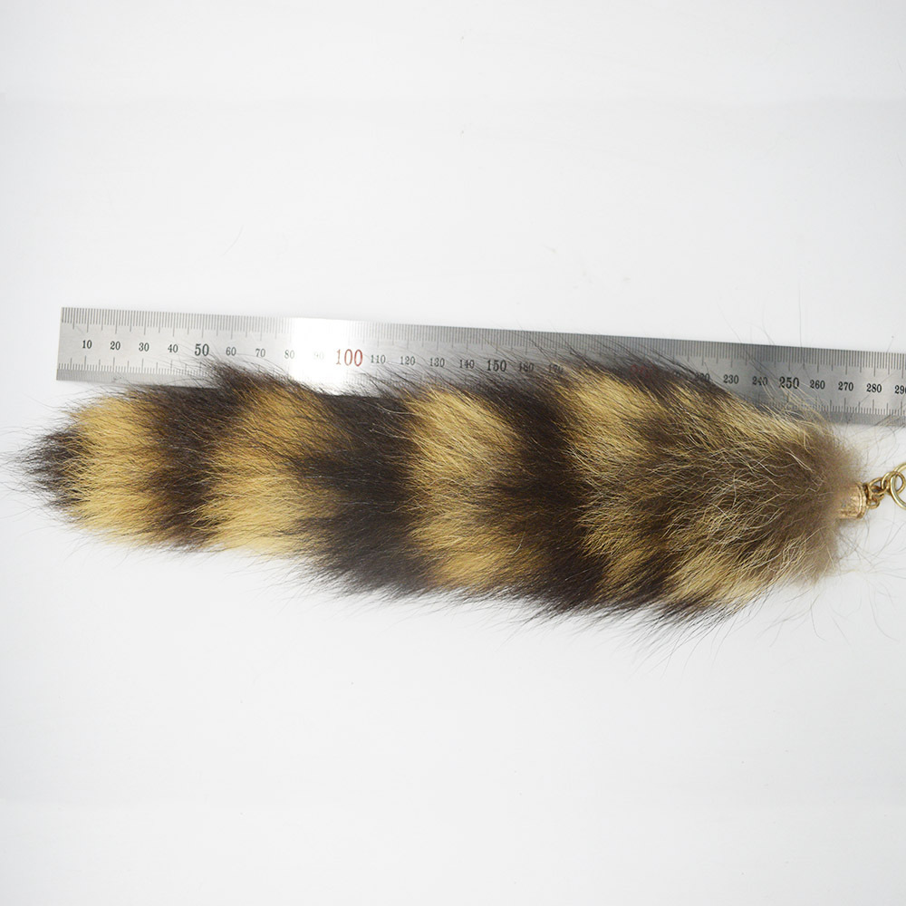 MWFur Fashion Raccoon Fur Tail Key chain America Raccoon Fur Tail Accessory For Winter Street Fashion Style