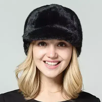 MWFur Whole skin Fur Hats For Ladies Fashion Mink Fur Hat For Women Mink Hair Female Hats Winter Cap