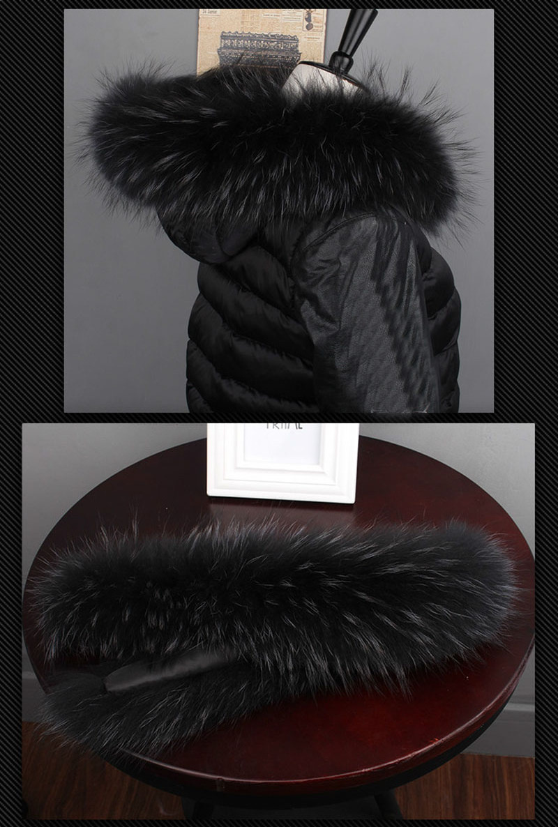 MWFur Fashion Fur Scarf Collar Down Coat Hood Trimming Custom Made Fur Trim MWFur Raccoon Fur Collar Hood Scarf