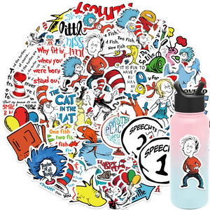 50PCS  Dr. Seuss Graffiti Sticker Decoration For Kids Room  Guitar Notebook Luggage DIY Waterproof Wall Stickers