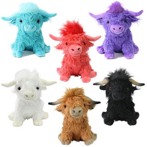 Custom 25cm New Highland Cow Scottish Highland Bull Stuffed Plush Toys Simulation Yak Toys For Kids