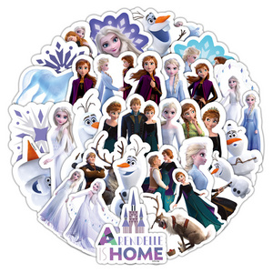 50PCS Laser Graffiti Stickers Cute Princess Elsa Water Cup Computer Waterproof Decorative Kids Cartoon Stickers