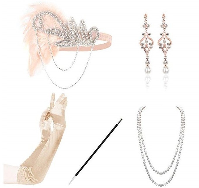 ecoparty 1920s Charleston Ladies 20s Gatsby Burlesque Flapper Costume Accessory Set