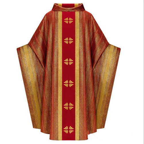 Men Vestments Printed Chasuble and Stole Christian Priest Robe Long Cassocks for Clergy Men Priest Costume Pullover Prayer Robe