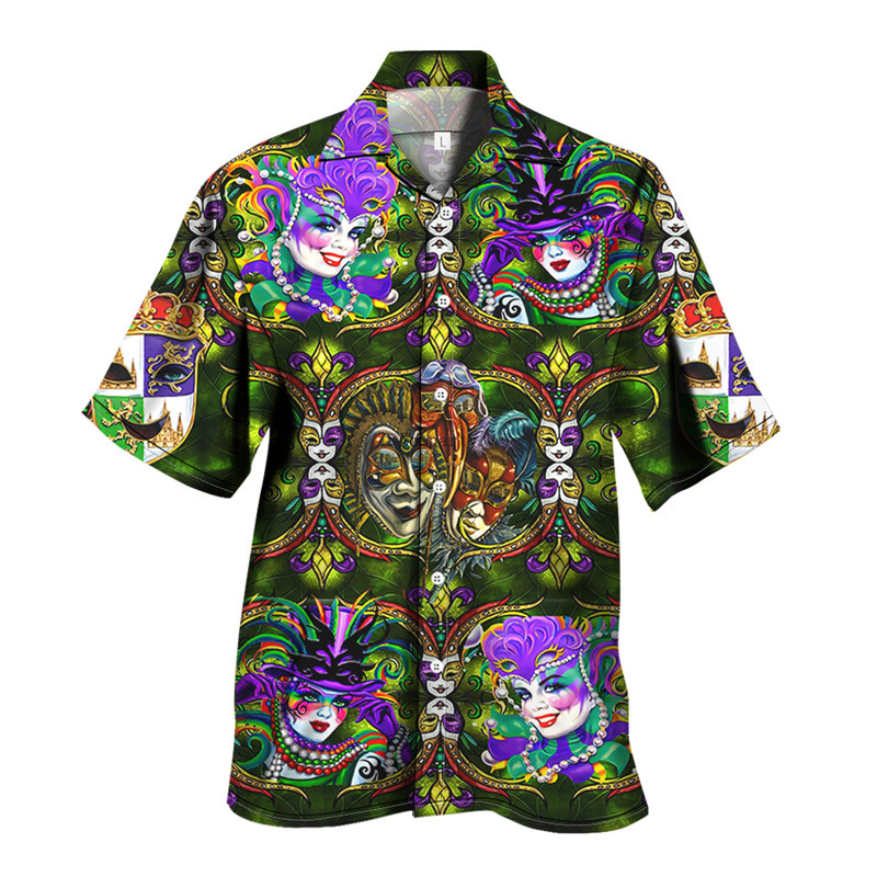 Mens Hawaiian Bowling Shirts Holiday Christmas Theme Shirt Short Sleeve Button Down Shirts Big and Tall minthson