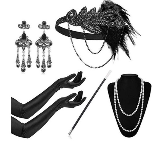 ecoparty 1920s Charleston Ladies 20s Gatsby Burlesque Flapper Costume Accessory Set