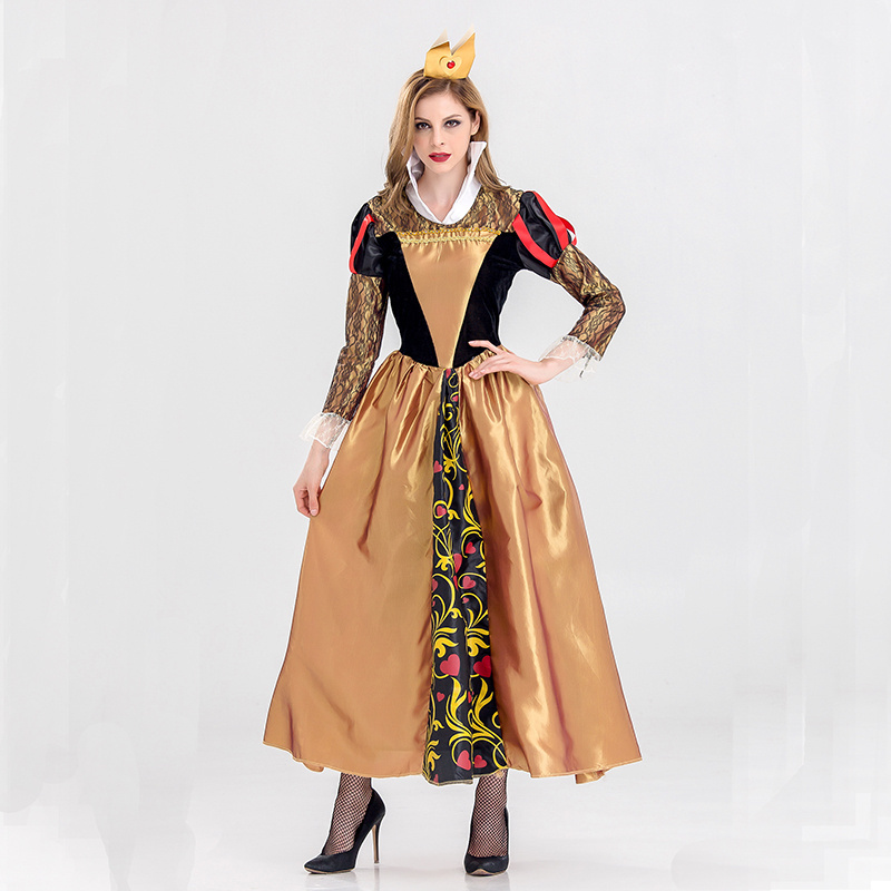 Adult Halloween Costume Queen of Heart Costume For Women Deluxe Retro Gown Cosplay Party Dress Up