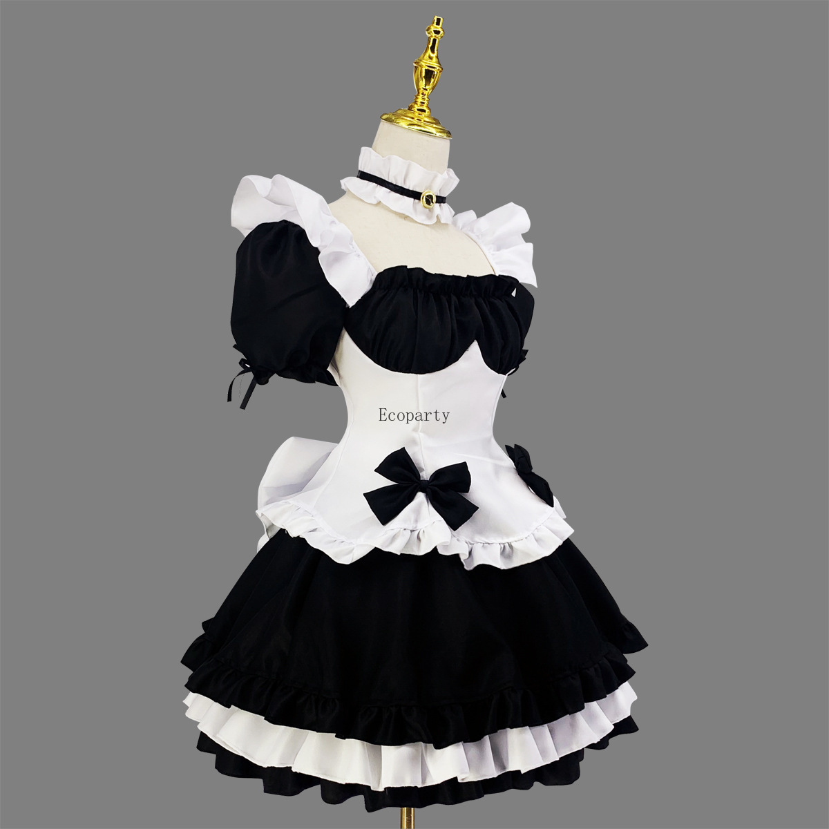 Black White Chocolate Halloween Costumes French Bowknot Maid Lolita Girls Woman Amine Cosplay Costume Waitress Party Costumes