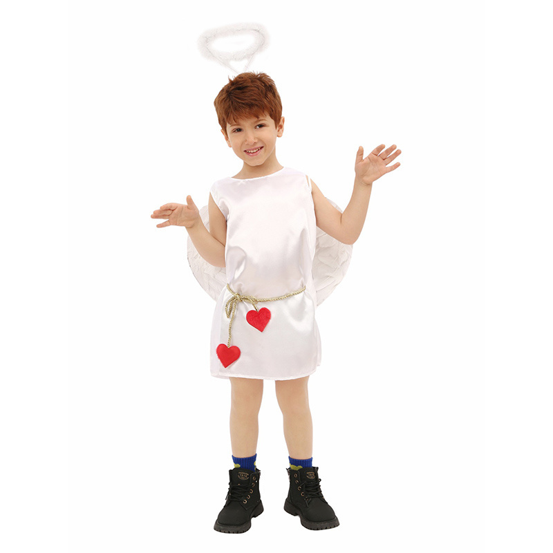 2024 New Arrival Children Valentine's Day One Piece Dress-up Cupid Love Heart Funny Costume for Kids