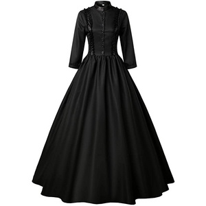 Medieval Retro Punk Gothic Court Princess Dress Royal Lady Ball Dress Elegant Vampire Devil Victorian Costume