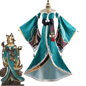 Game Genshin Impact Miss Hina Cosplay Costume Miss Hina Cosplay Costume Gorou Women Fox Dress Uniform Halloween With Ear Tail