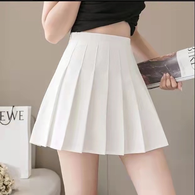 Girls Women High Waisted Plain Pleated Short Skirt Skater Tennis School Uniforms A-line Mini Skirt