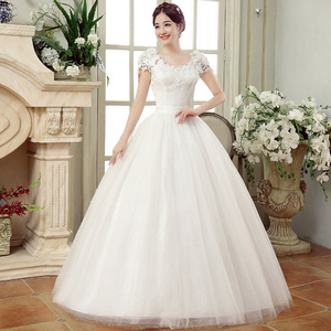 minthson Plus Size Wedding Dress Slim Slim Off Shoulder Lace Flower Women Wedding Dress