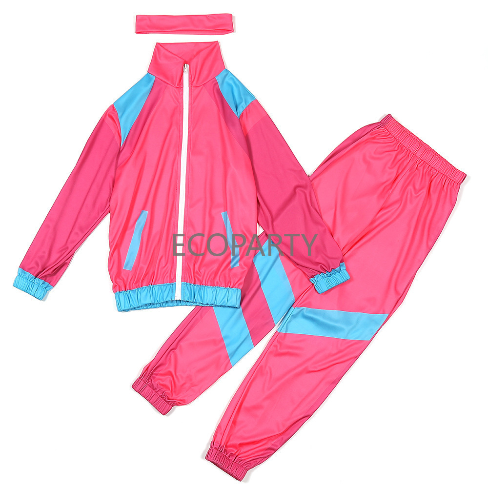 Drop ship ecoparty Children Boys Girls Baseball Sportswear Retro 80s Hippie Kid Children Halloween Disco Cosplay Costume