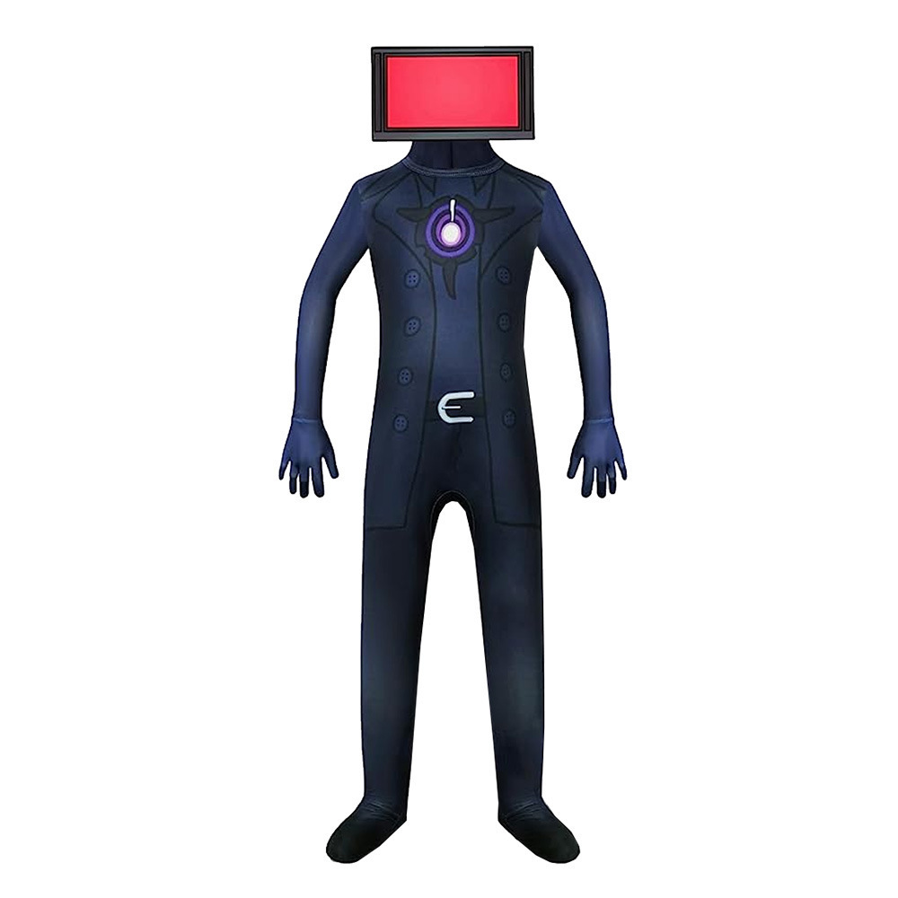 Toilet Costume for Boy TV Man Cameraman Cosplay Kid Adult Video Game Jumpsuit for Halloween