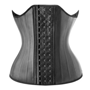 Black 3 Hook And Eye 25 Steel Booned Latex Waist Trainer Fajas Girdle Sashes Waistband Plus Size Underwear Corselet Women