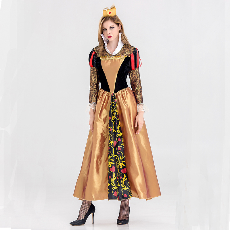 Adult Halloween Costume Queen of Heart Costume For Women Deluxe Retro Gown Cosplay Party Dress Up