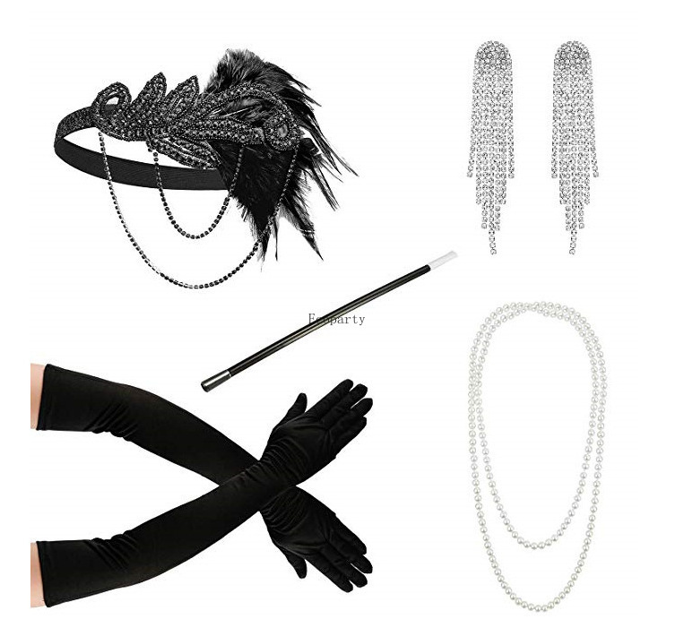 ecoparty 1920s Charleston Ladies 20s Gatsby Burlesque Flapper Costume Accessory Set