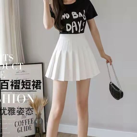 Girls Women High Waisted Plain Pleated Short Skirt Skater Tennis School Uniforms A-line Mini Skirt