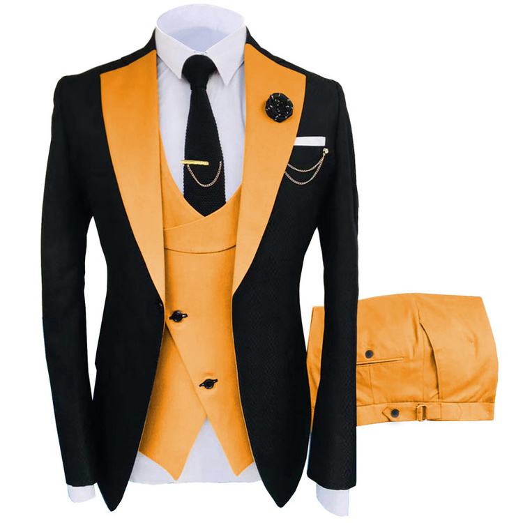 New Grooming Tuxedo Male Suit Boutique Elegant Gentleman Men Clothing 3 Piece Set Luxury Guest Wedding Dress