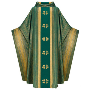 Men Vestments Printed Chasuble and Stole Christian Priest Robe Long Cassocks for Clergy Men Priest Costume Pullover Prayer Robe