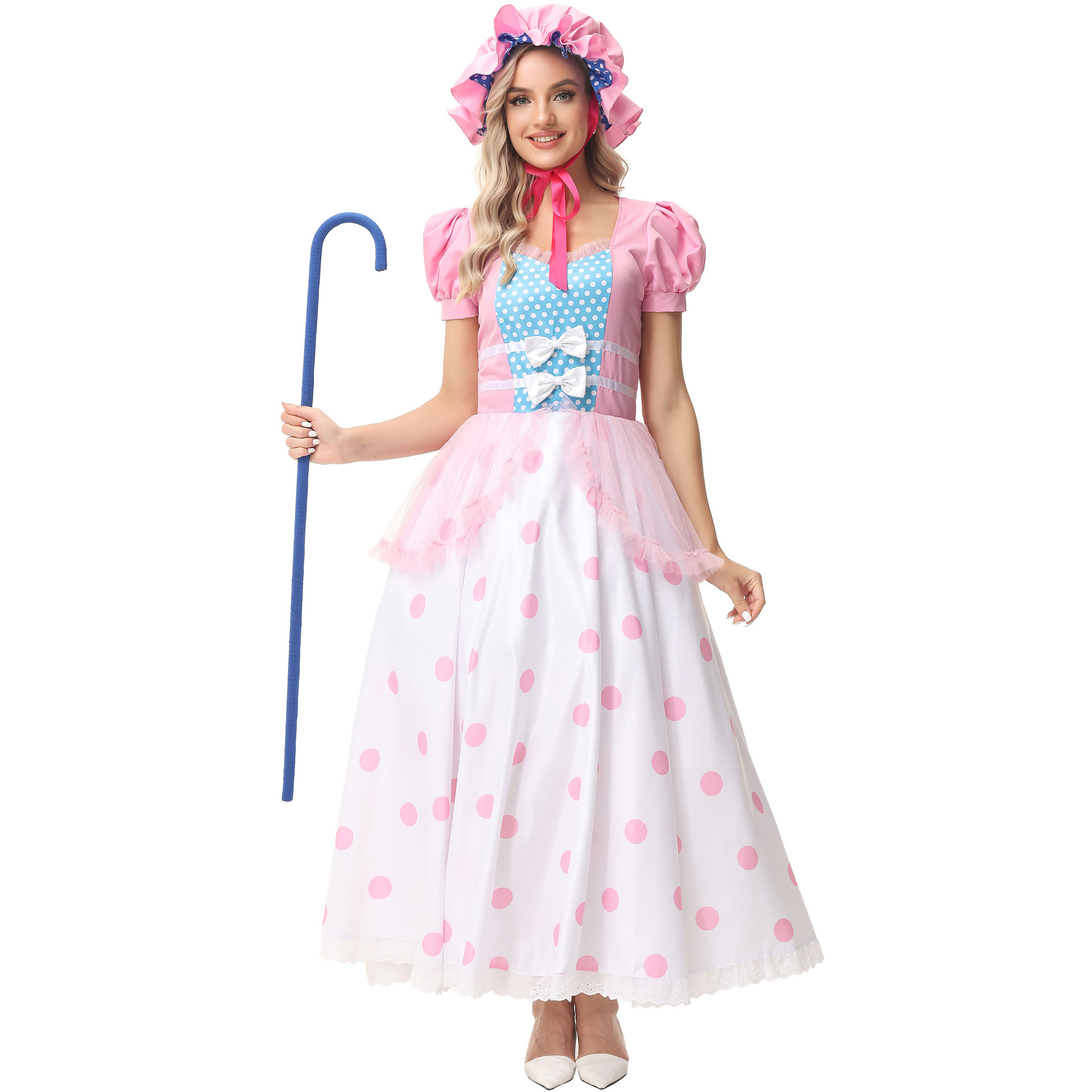 2024  New Design Women Halloween Carnival Costumes Adult Girl Performance Honey Princess Dress with Hat