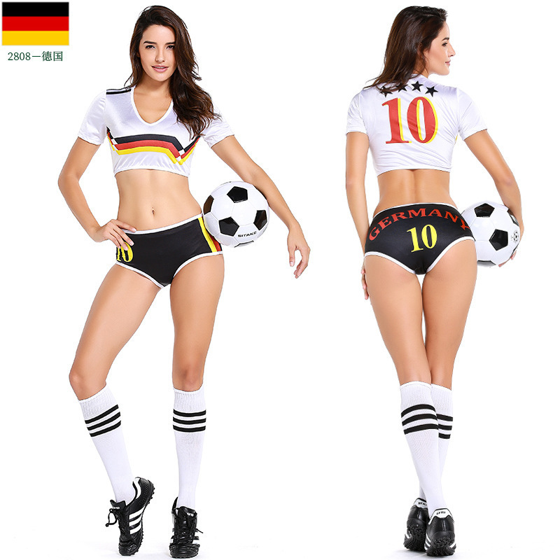 Lady Football Baby High School Girl Sexy Cheerleader Jersey Costume Top Shorts Set Player Soccer Uniform Clothing Wear For Women