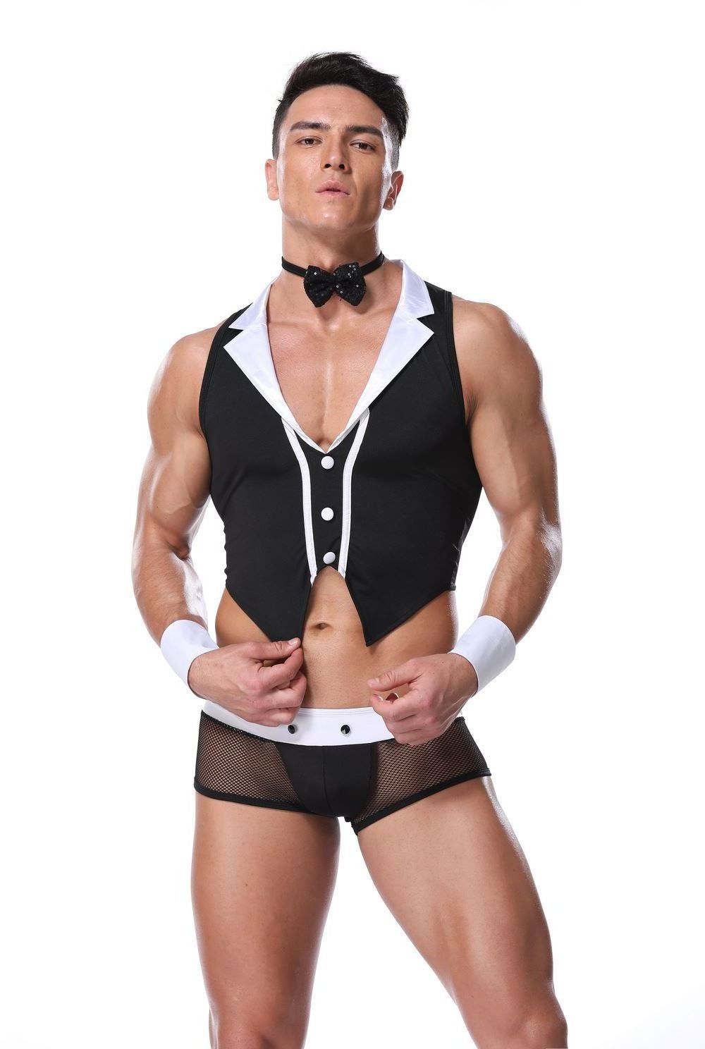 Men Sexy Lingerie Hot Erotic Sexy Slim Fit Men Maid Costume Erotic Sexy Halloween Carnival Male Maid Costumes