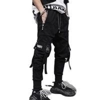 Joggers Cargo Broek Voor Mannen Casual Hip Hop Hit Kleur Pocket Mannelijke Broek Joggingbroek Streetwear Linten Techwear Broek