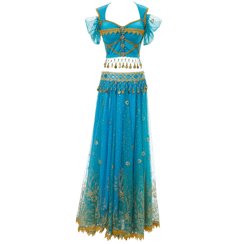 Drop ship Fashion Indian dance clothes belly dance big swing long skirt exotic style dance Bollywood suit female