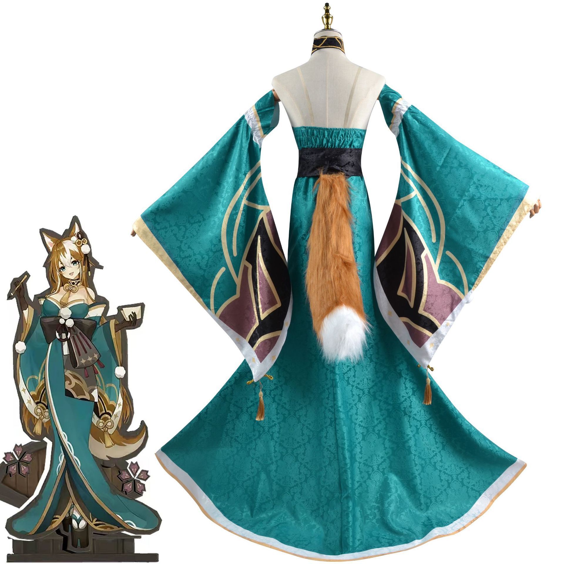 Game Genshin Impact Miss Hina Cosplay Costume Miss Hina Cosplay Costume Gorou Women Fox Dress Uniform Halloween With Ear Tail