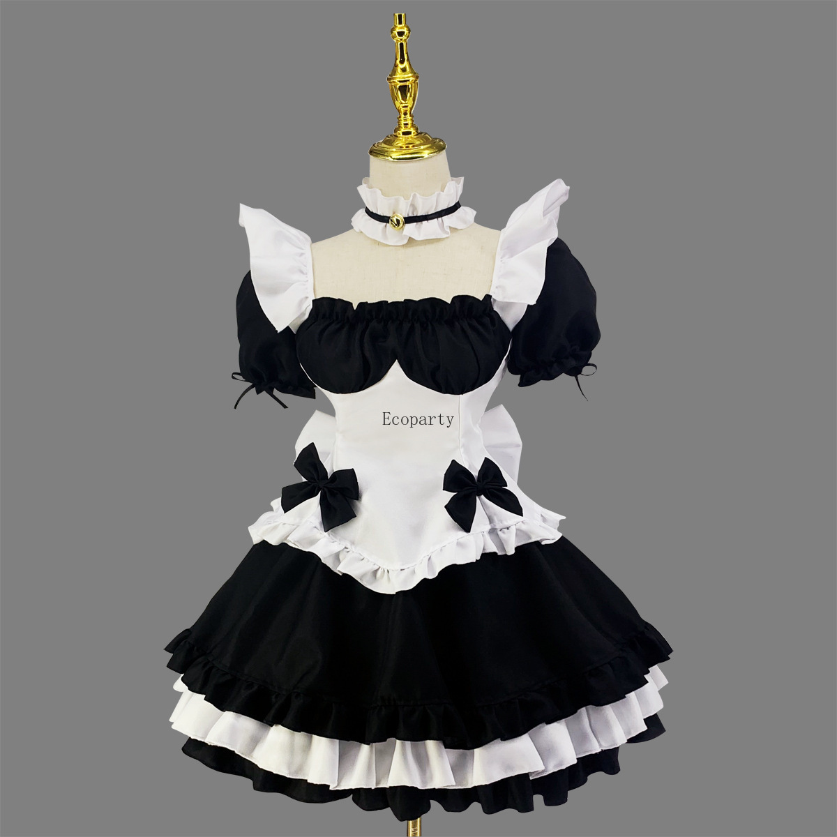 Black White Chocolate Halloween Costumes French Bowknot Maid Lolita Girls Woman Amine Cosplay Costume Waitress Party Costumes