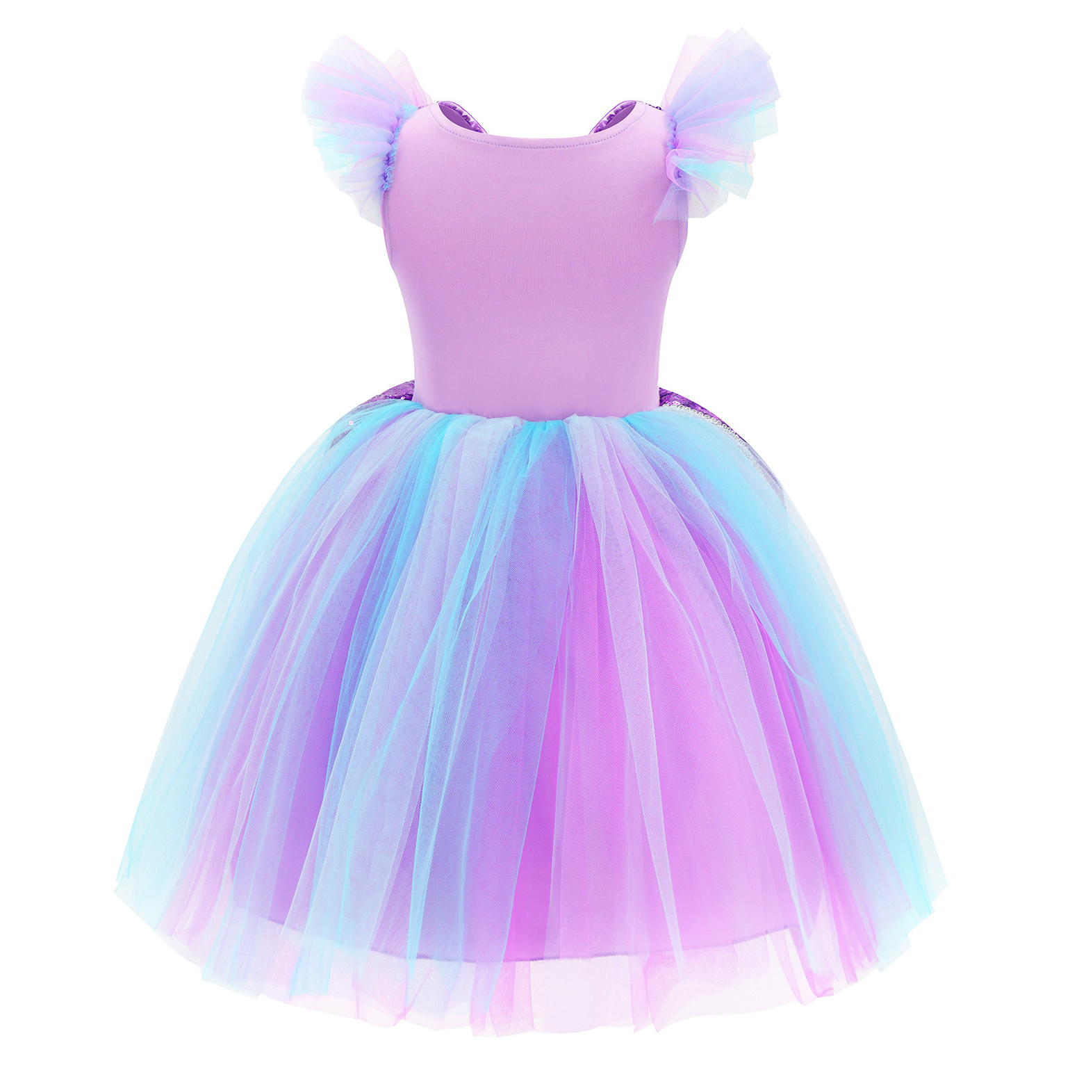 Girls Purple Butterfly Mesh Tutu Dresses Princess Tulle Costume Carnival Halloween Fairy Dress Up for Kids 2-11T