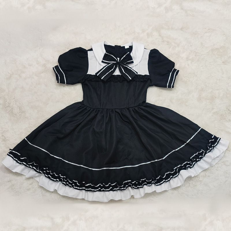 Women Cute Maid Outfit Anime Dress Black and White Apron Ruffle Dress Lolita Dresses Men Cafe Costume Cosplay Costume