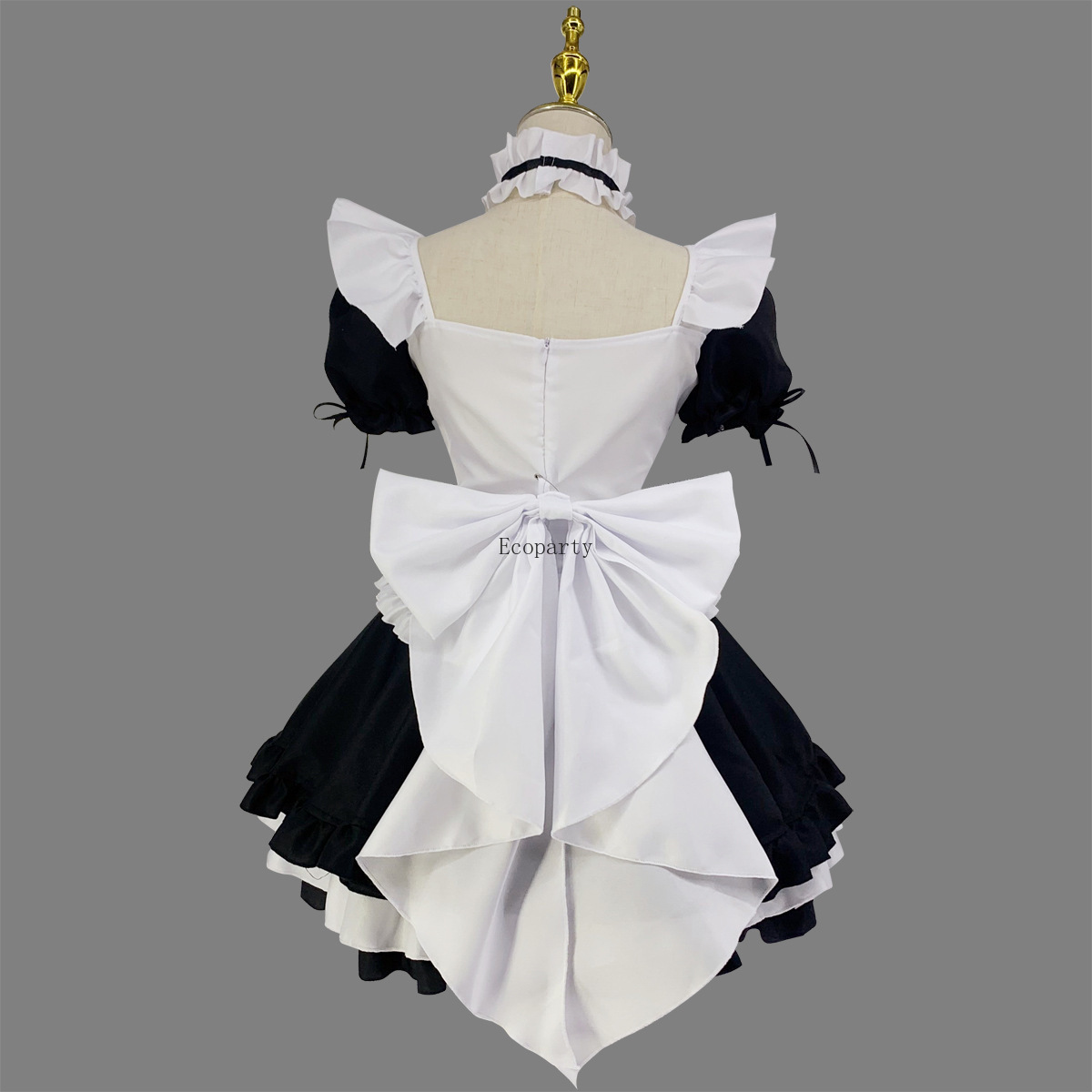 Black White Chocolate Halloween Costumes French Bowknot Maid Lolita Girls Woman Amine Cosplay Costume Waitress Party Costumes