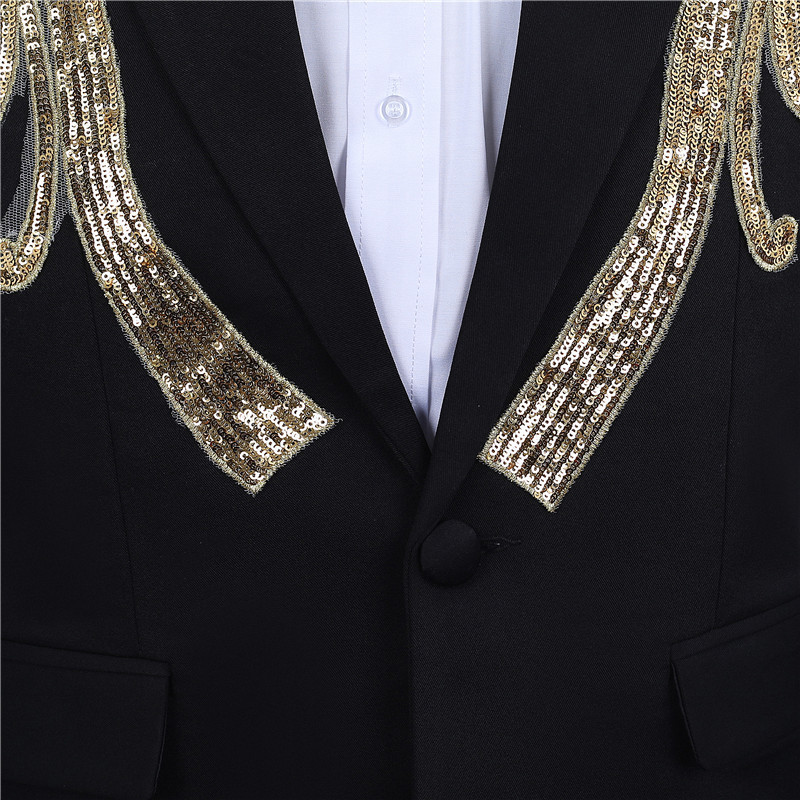 Men Classic Sequins Suit Coat Dinner Party Wedding Suits For Men Costume Homme