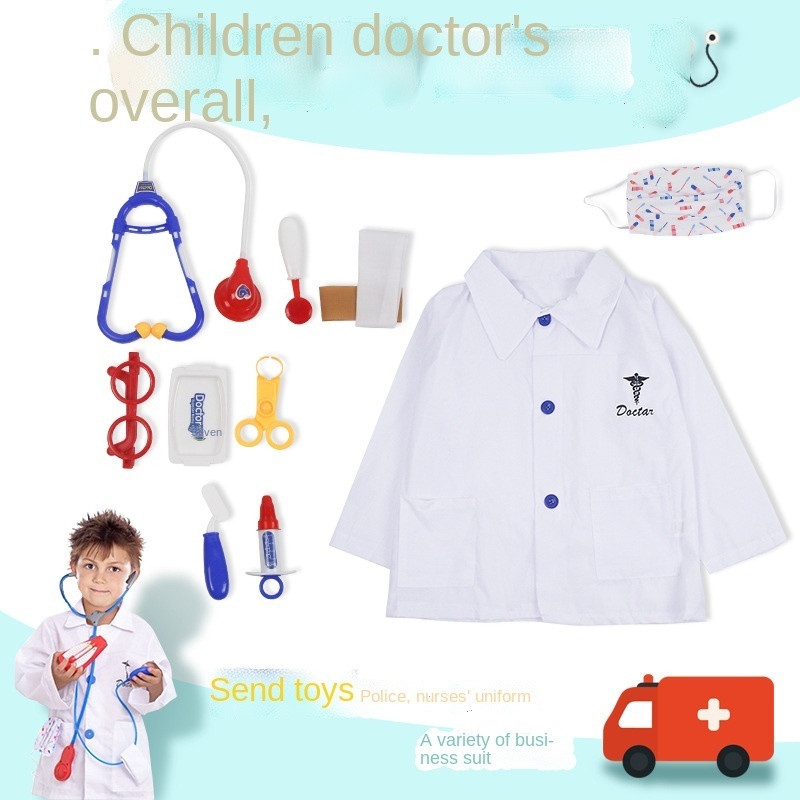 Children doctor uniform cosplay child/firefighter/pilot engineer/cook/nurse cosplay costume ecoparty