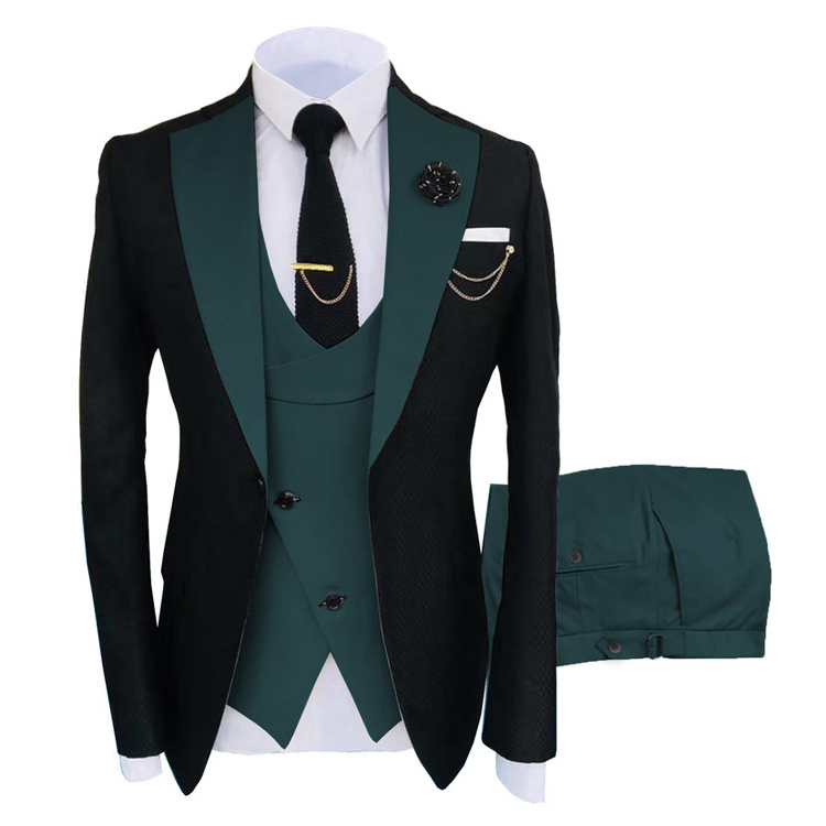 New Grooming Tuxedo Male Suit Boutique Elegant Gentleman Men Clothing 3 Piece Set Luxury Guest Wedding Dress