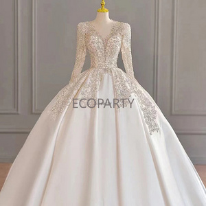 Elegant Bridal Gowns Lace V Neck Ball Gown Spaghetti Straps White Ivory Tulle Pearls Bridal Dress For Wedding Dresses 2024