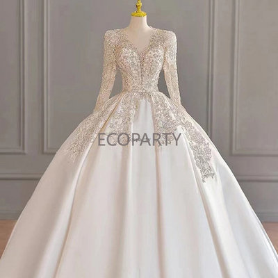 Elegant Bridal Gowns Lace V Neck Ball Gown Spaghetti Straps White Ivory Tulle Pearls Bridal Dress For Wedding Dresses 2024