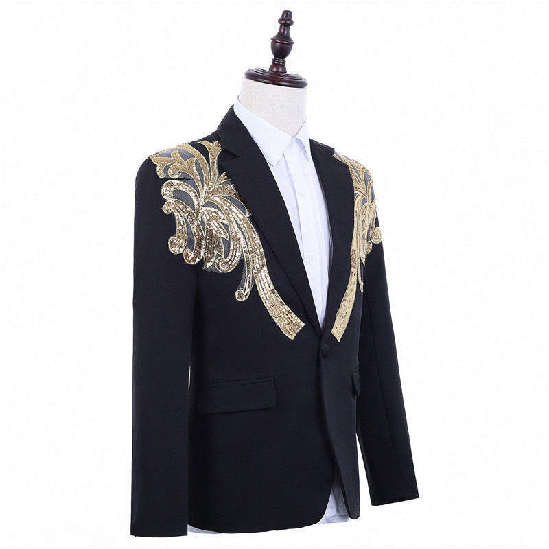 Men Classic Sequins Suit Coat Dinner Party Wedding Suits For Men Costume Homme