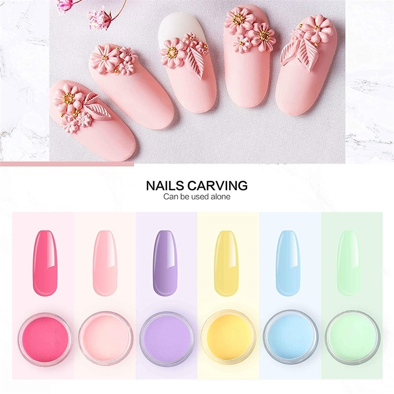 Nail Acrylic Powder Set Crystal Glitter Kit Acrylic Liquid With Nail Brush File Manicure Tools Nail Acrylic Powder Dipping