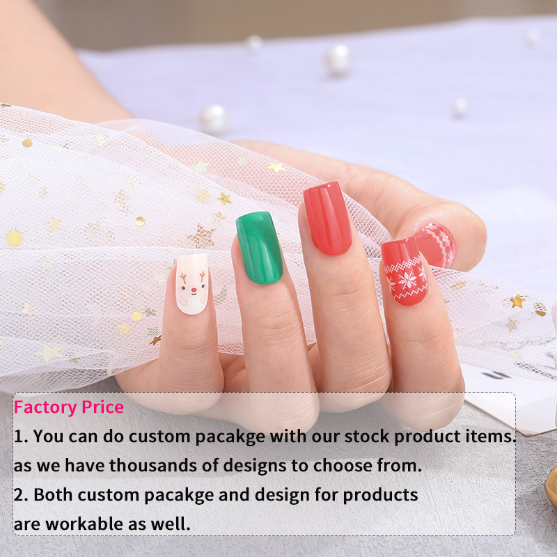 New Hot Custom Logo Christmas Gel Nail Stickers Snowflake Nail Wraps For Woman