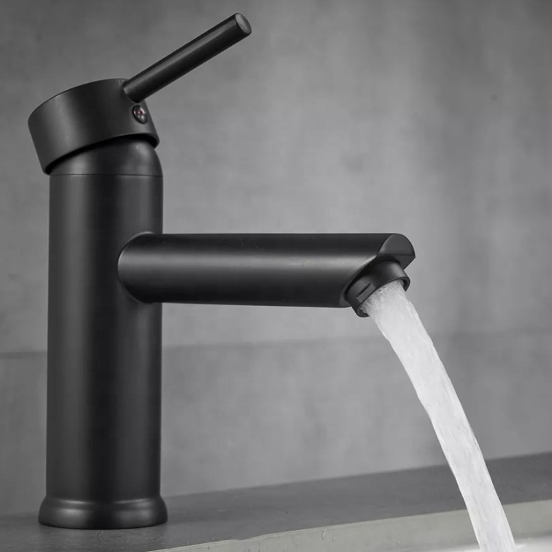 Latest Design Brass Body Zinc Handle Single Lever Basin Faucet Black Basin Mixer Faucet