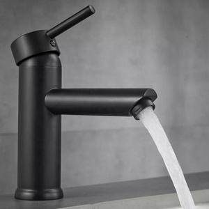 Latest Design Brass Body Zinc Handle Single Lever Basin Faucet Black Basin Mixer Faucet