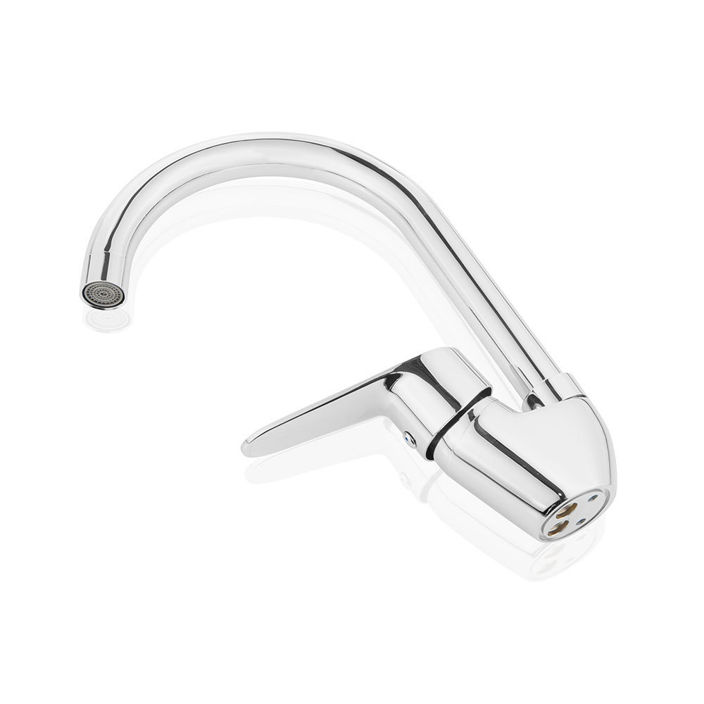 Low MOQ Commercial chrome deck mounted goose neck Single Handle tap mixer Kitchen brass Sink Faucets